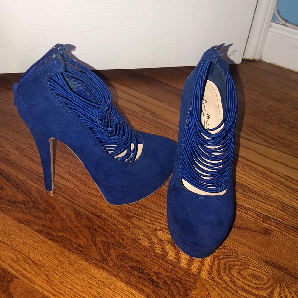 Blue heels worn once !